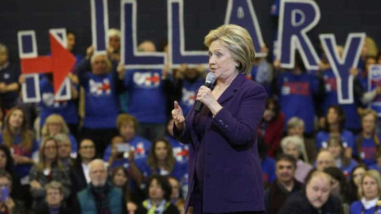 Democratic presidential candidate Hillary Clinton