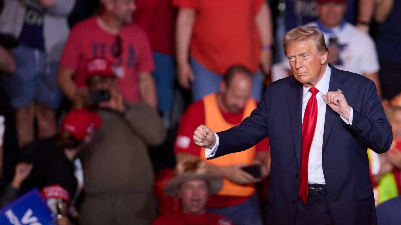 Former US President Trump holds campaign event in Henderson, Nevada