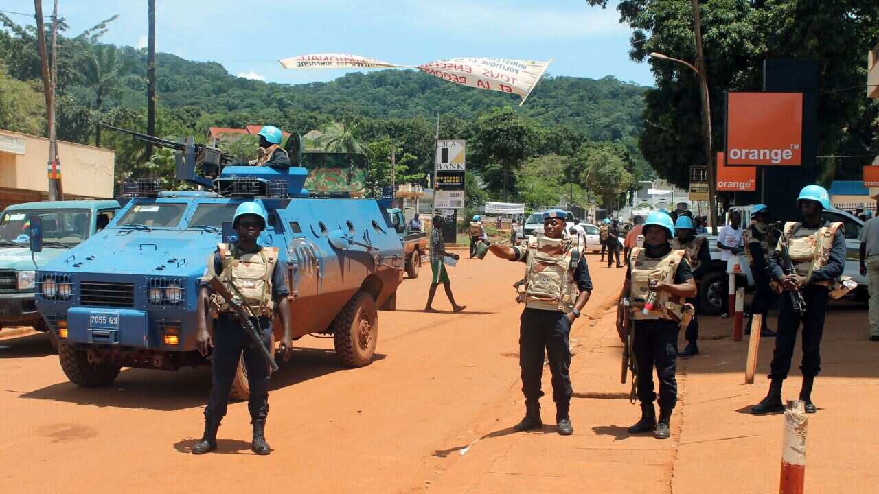 United Nations peacekeepers in the center of the Central African Republic capital Bangui