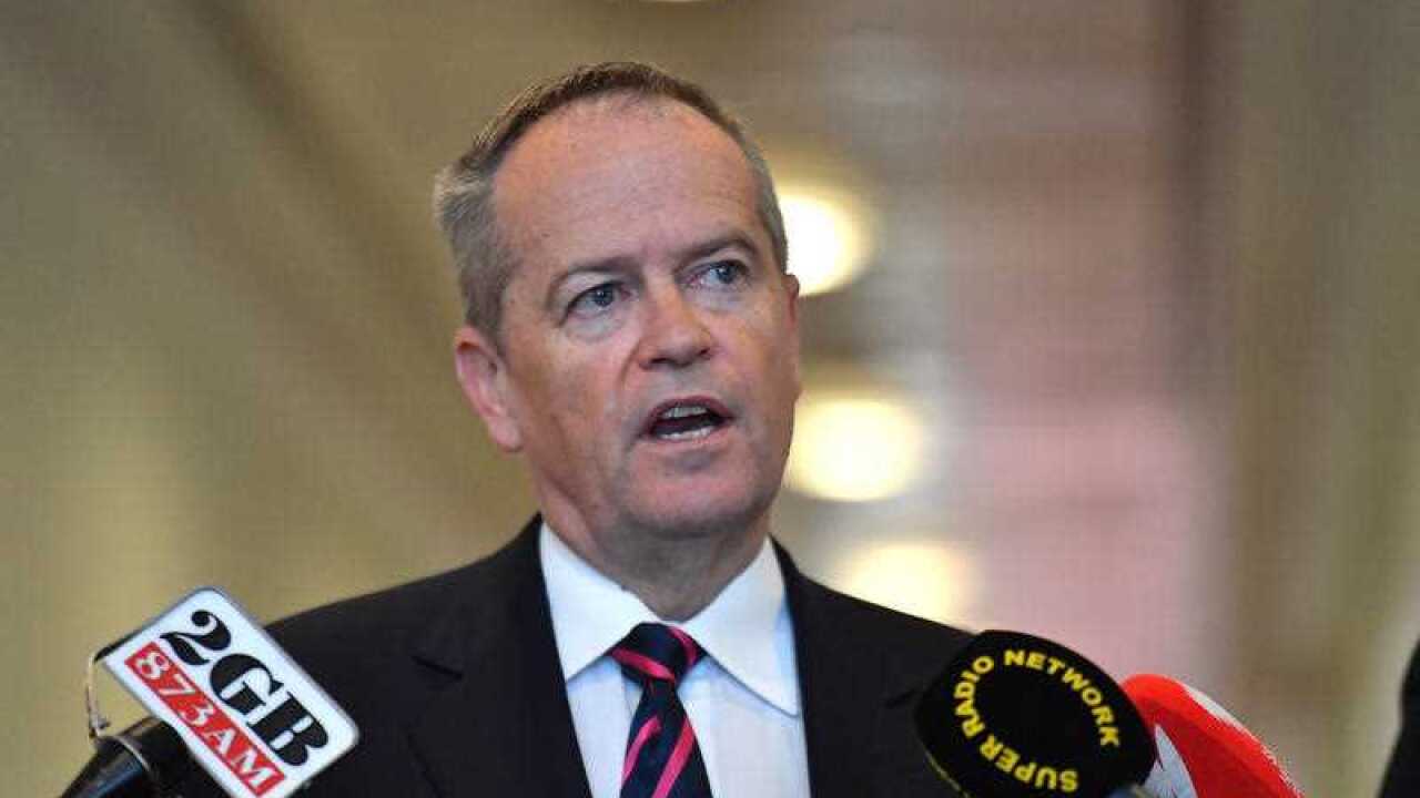 Bill Shorten at a press conference at Parliament House in Canberra.