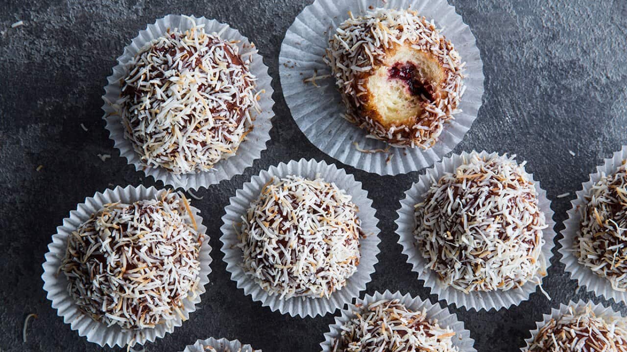 Lamington doughnuts