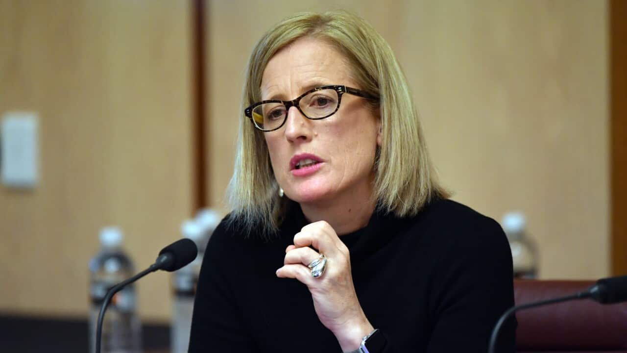 Shadow Minister for Finance Katy Gallagher at a Senate Estimates hearing at Parliament House in Canberra.