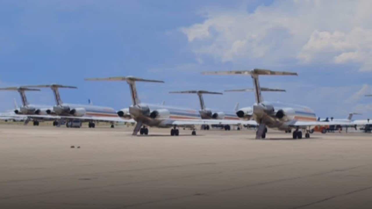 The aeroplane graveyard at Roswell, New Mexico in the United States.