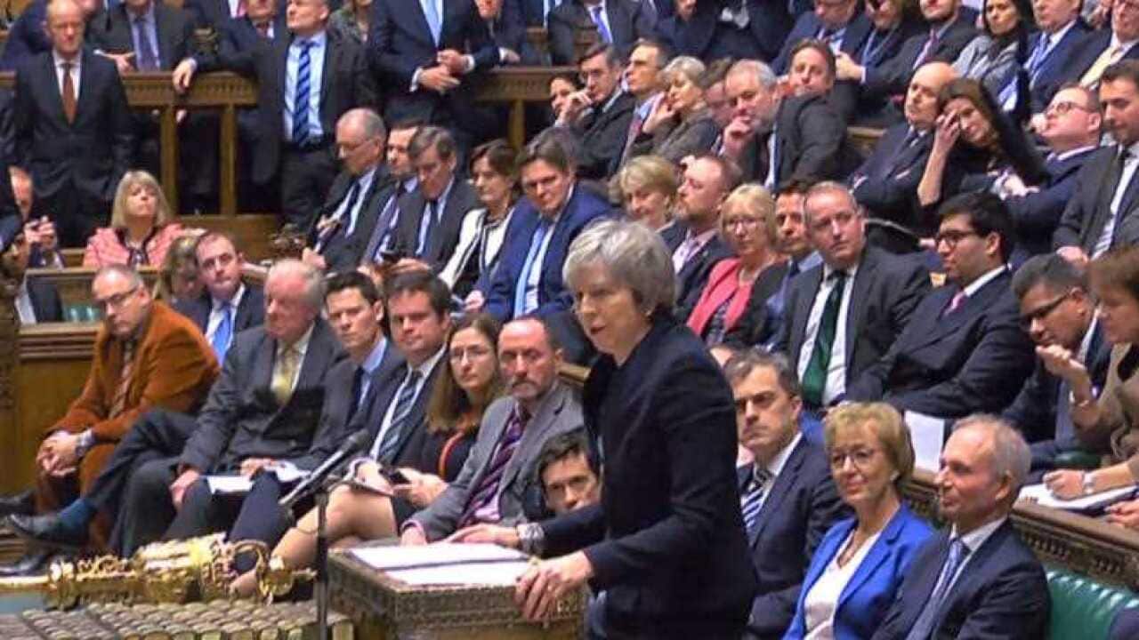 Prime Minister Theresa May speaks at the conclusion of the debate ahead of a vote on her Brexit deal in the House of Commons.