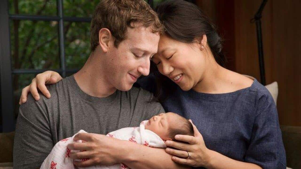 Mr Zuckerberg and wife Priscilla Chan and their daughter