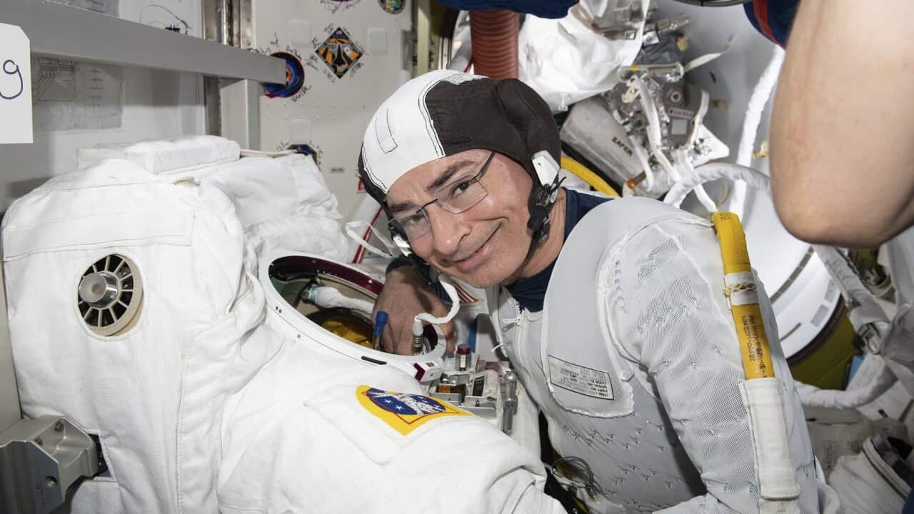 Astronaut Mark Vande Hei at the International Space Station