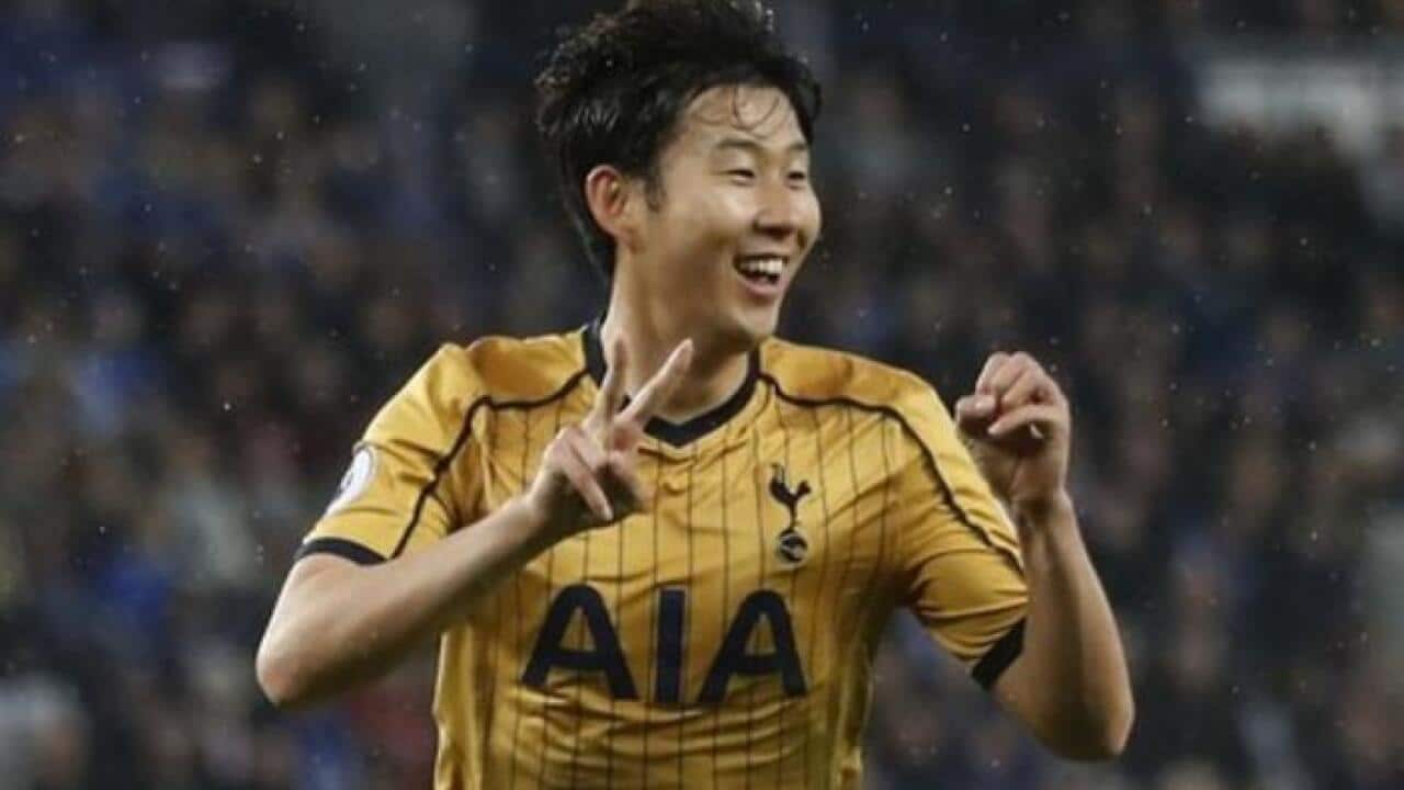 Tottenham's Son Heung-min celebrates scoring their second goal
