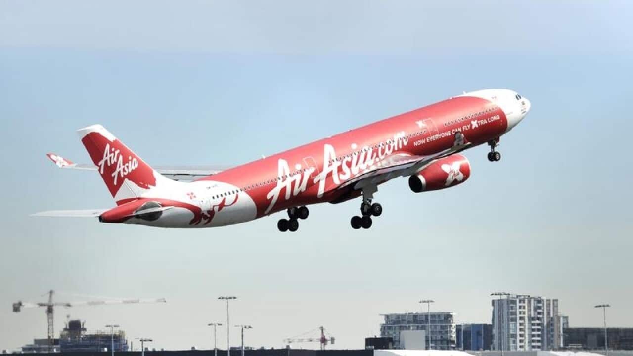 Air Asia aircraft seen at Sydney International Airport