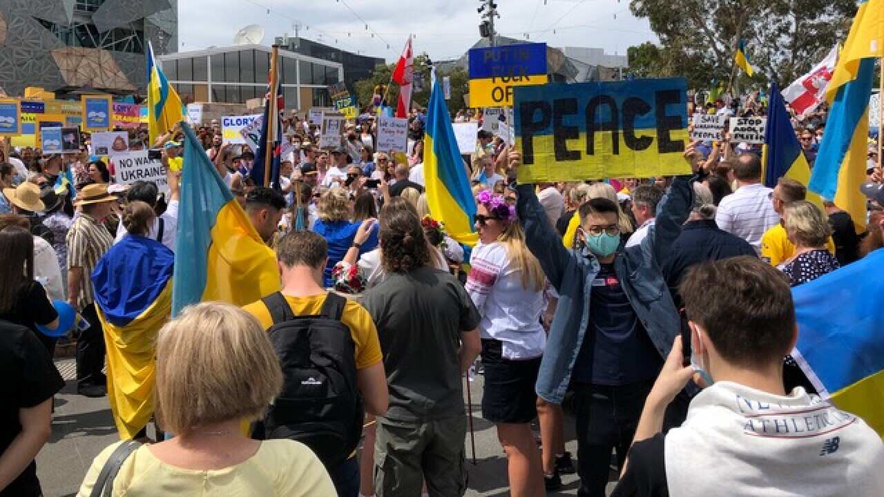 Rally in support of Ukraine, Melbourne, 27.02.22