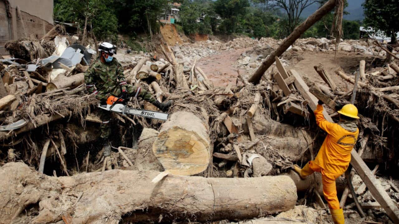 Rescue workers are still searching for scores of people.