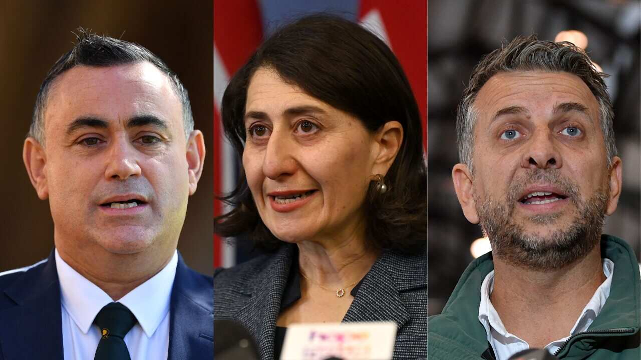 John Barilaro, Gladys Berejiklian and Andrew Constance