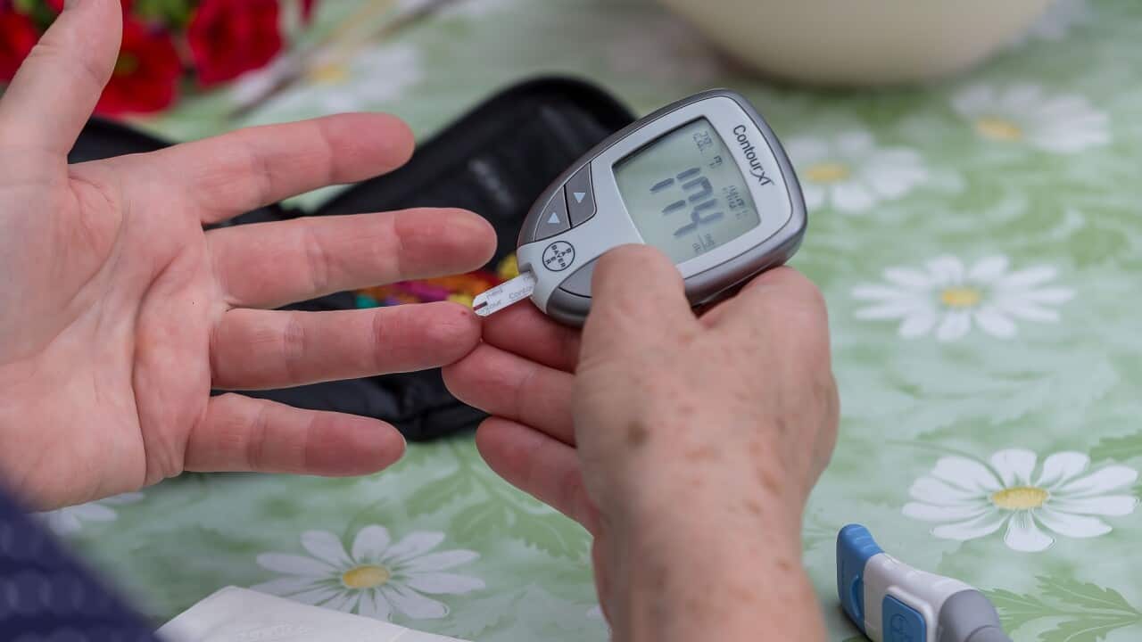A blood glucose measurement is carried out