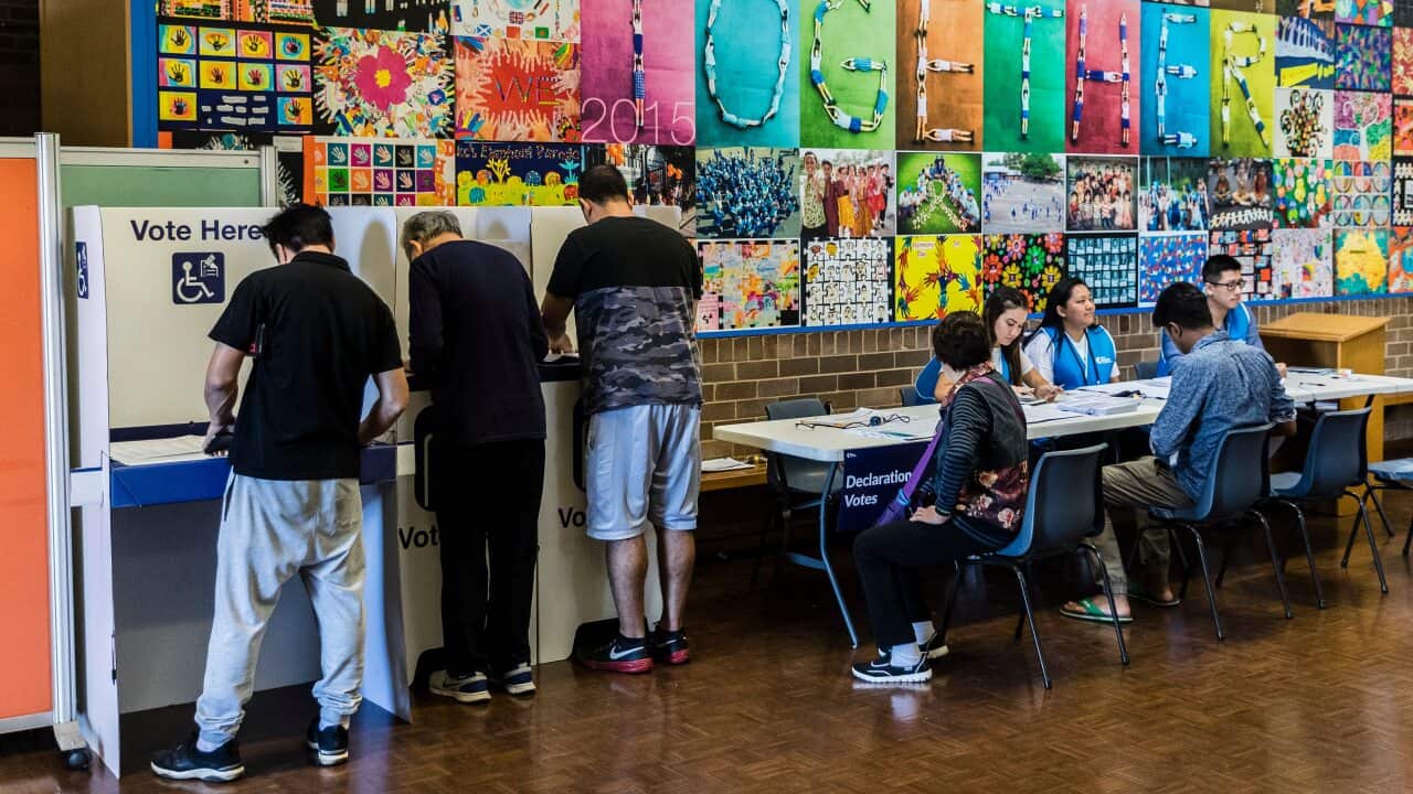 Residents cast their vote in the diverse suburb of Hurstville in Sydney's south, which has a large Chinese community.