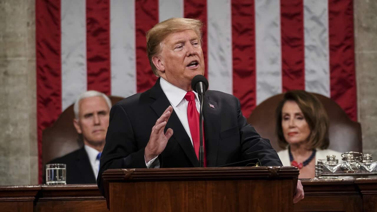 US President Donald Trump delivers his State of the Union address.