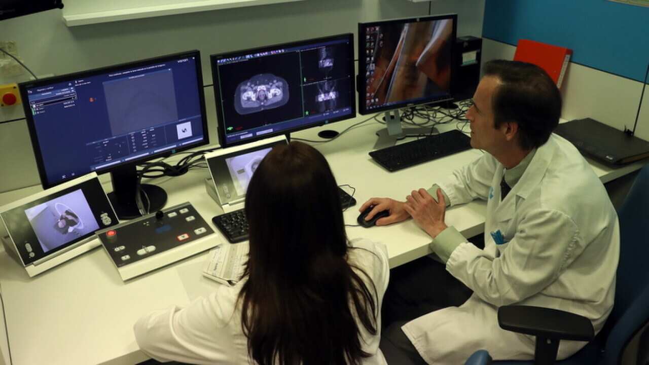 A patient receives radiotherapy