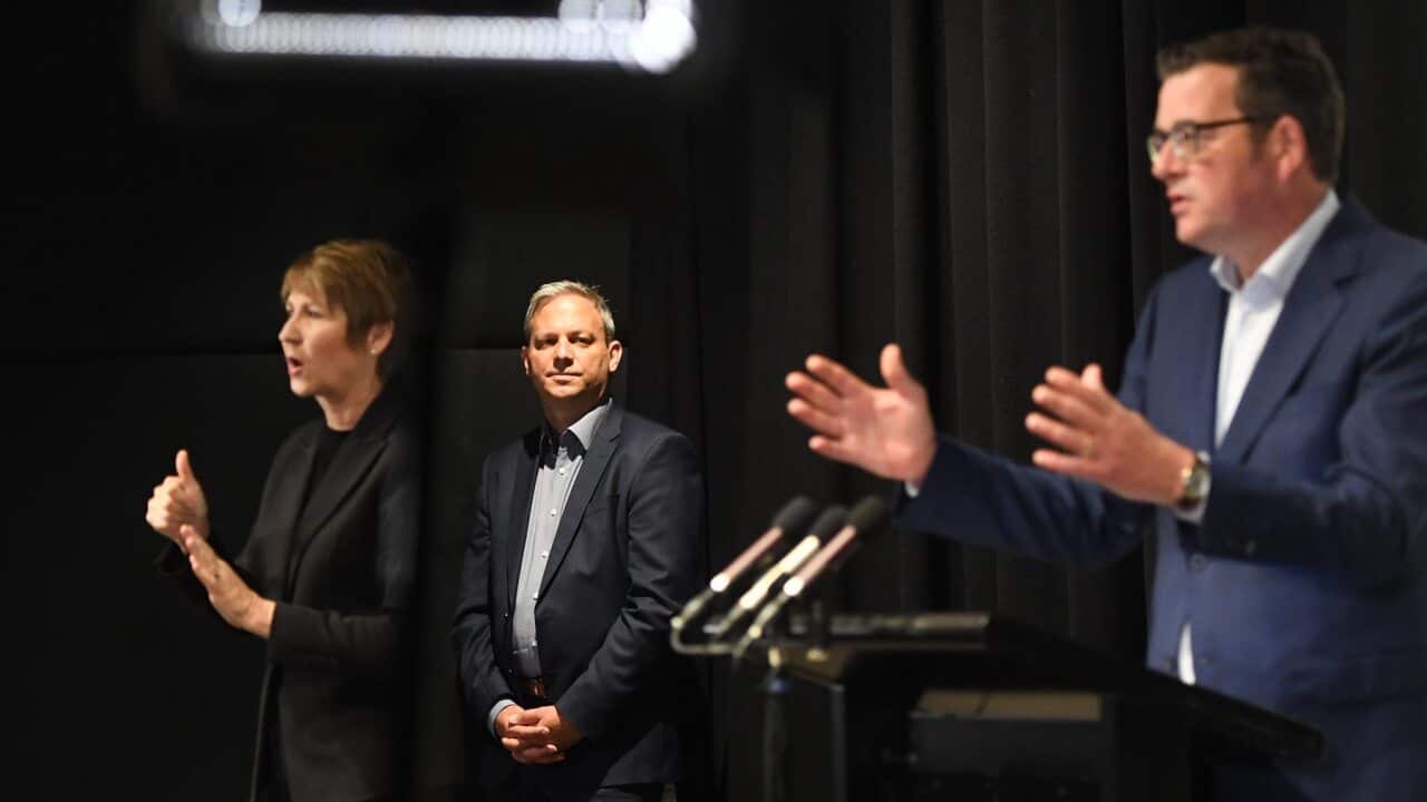 Victorian leaders at Sunday’s COVID-19 press conference