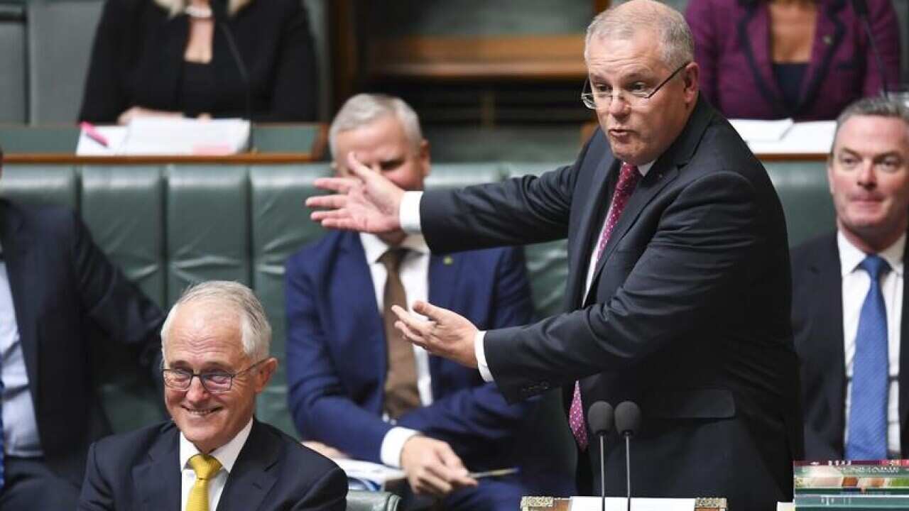 Treasurer Scott Morrison speaks during Question Time