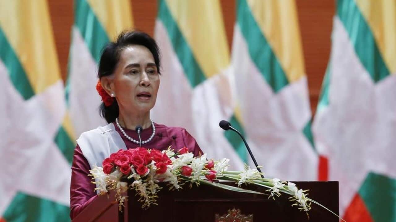 Myanmar's State Counselor Aung San Suu Kyi