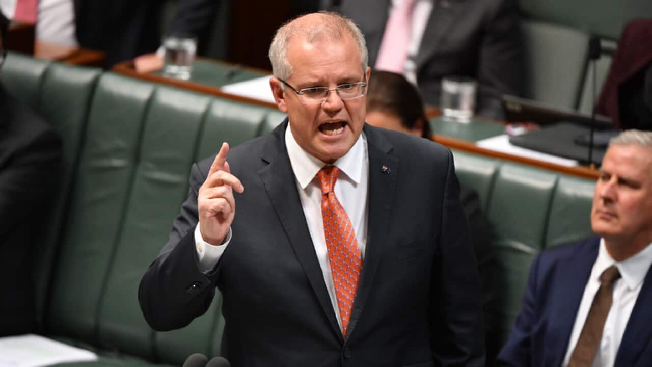 Prime Minister Scott Morrison during Question Time in the House of Representatives at Parliament House in Canberra, Monday, December 3, 2018