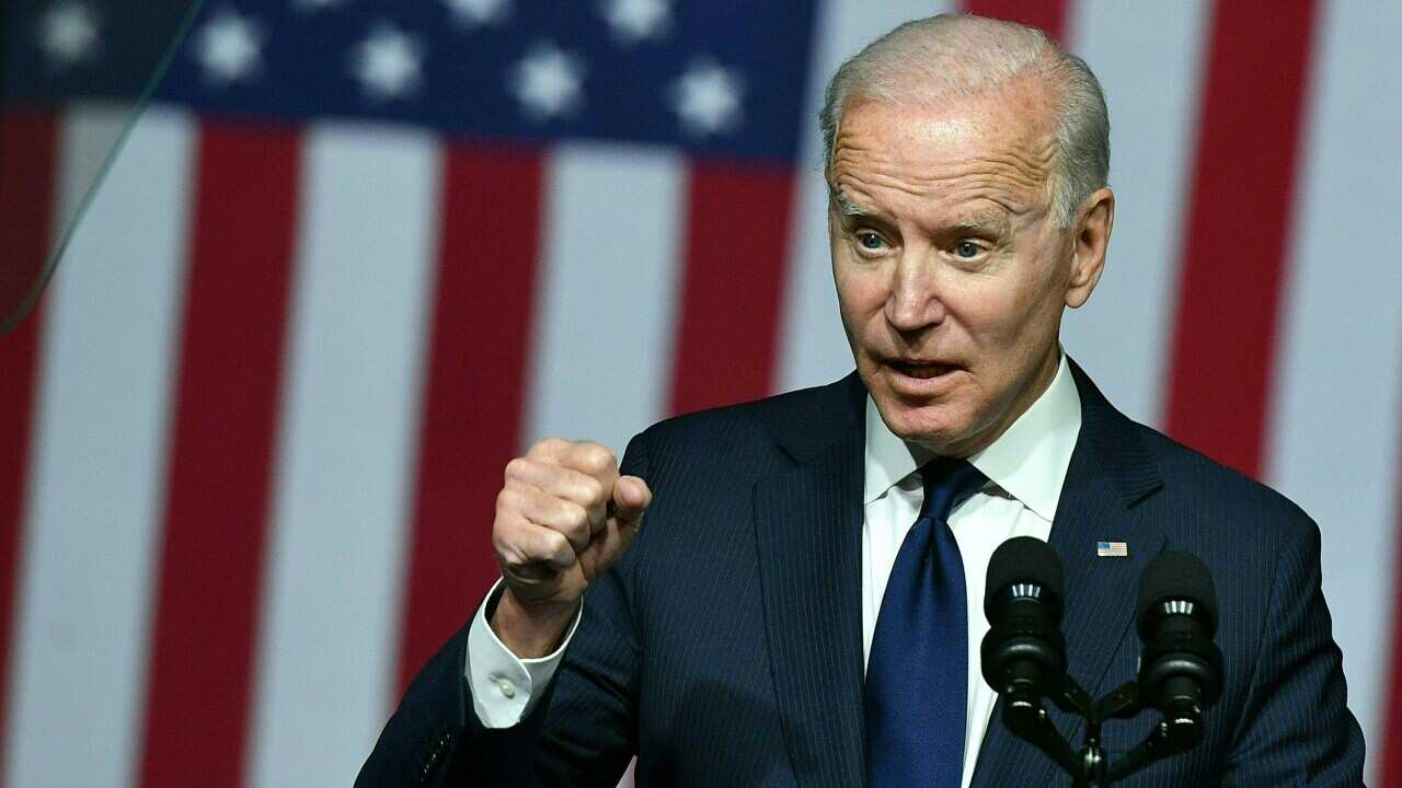 US President Joe Biden speaks at a commemoration of the 100th anniversary of the Tulsa race massacre at Greenwood Cultural Center in Tulsa, Oklahoma, on 1 June.