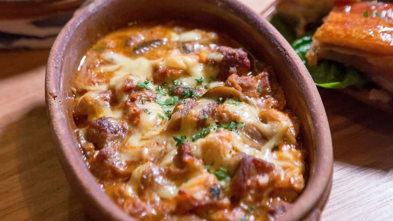 Lé Léé Melbourne's Macedonian hit Selsko Meso / slow cooked clay pot beef meatballs with pork, chicken and mushrooms.