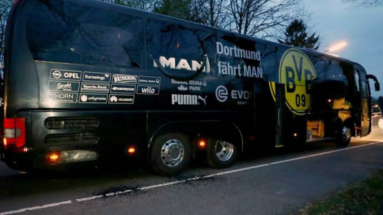 Team bus of Borussia Dortmund
