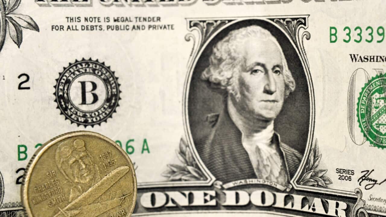 $A eyes 93 US cents as Bernanke speaks