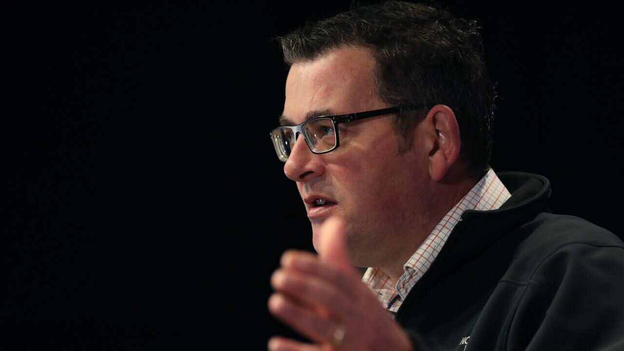 Victorian Premier Daniel Andrews holds a press conference in Melbourne to discuss the latest covid-19 figures.