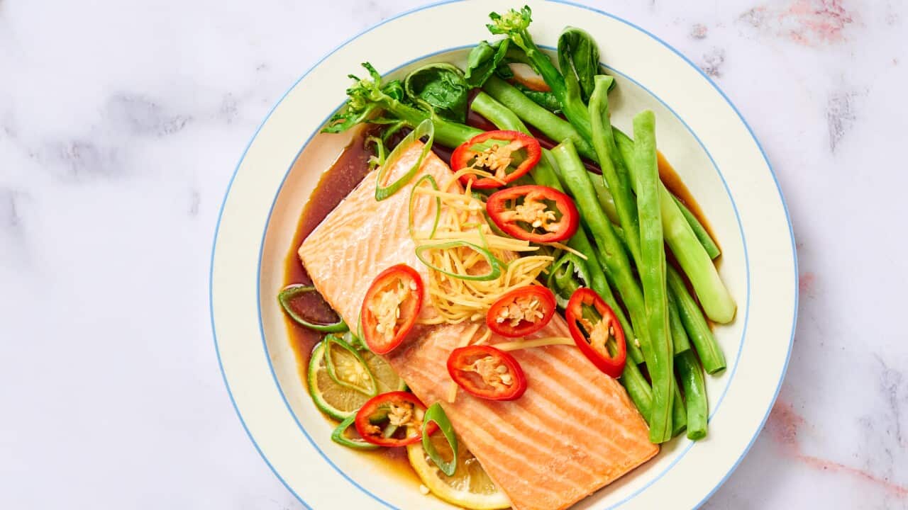 Marion Grasby's easy steamed salmon recipe