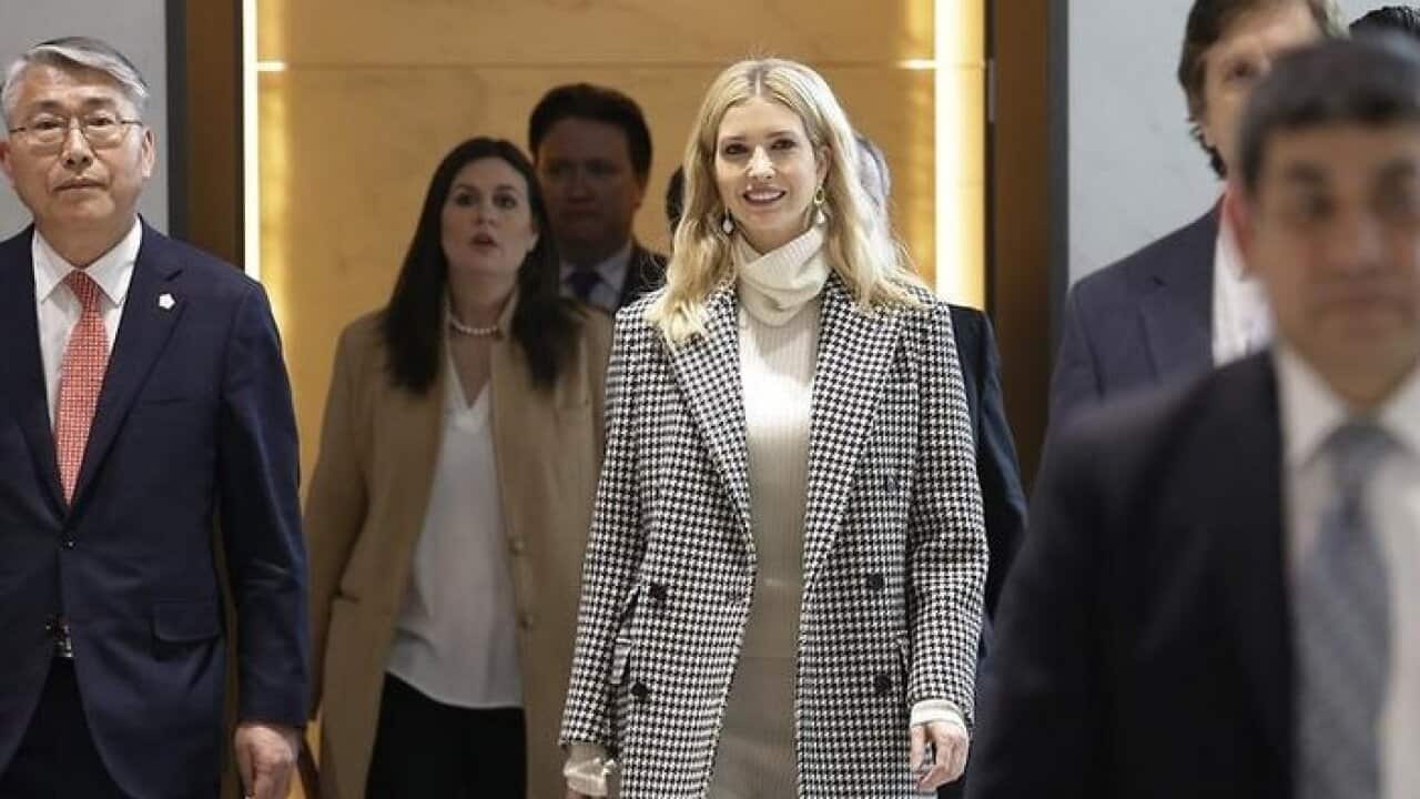 Ivanka Trump has landed in South Korea ahead of the closing ceremony of the Winter Olympics.