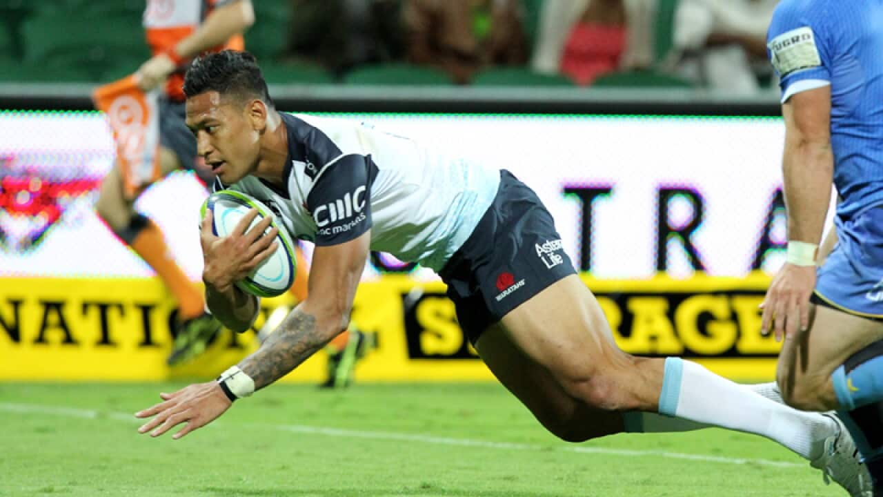 Israel Folau of the Waratahs