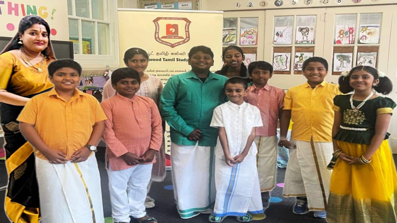 Eastwood Tamil Study Centre students and teacher