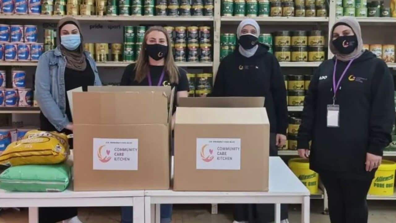 Volunteers of Community Care Kitchen rely on donations from local businesses to provide for their 300-strong household database. Source: