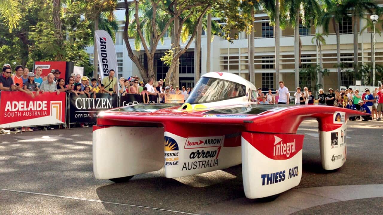 Brisbane Team Arrow's solar car leaves Darwin