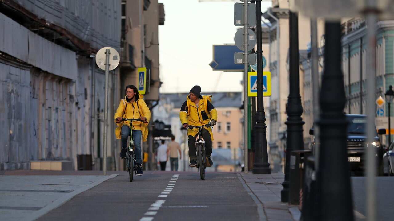 A near-deserted street in central Moscow (AAP)