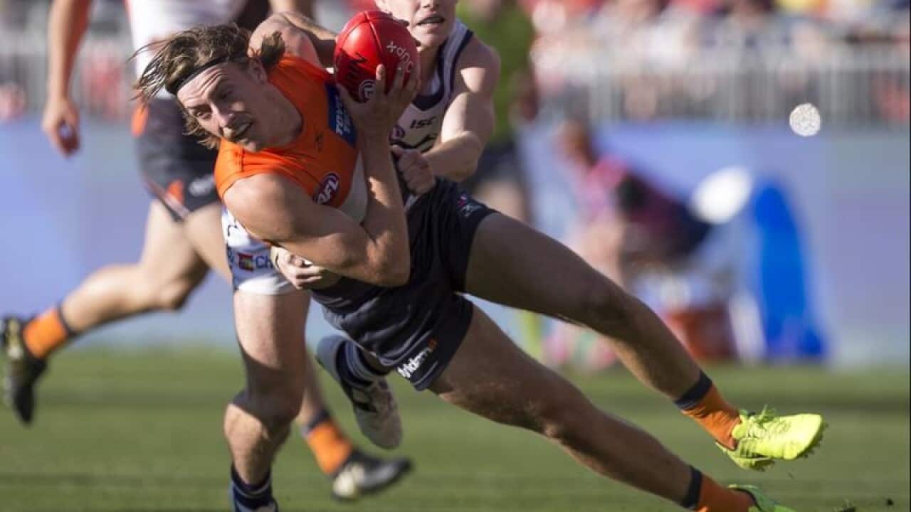 A file image of Will Setterfield of the GWS Giants in action.