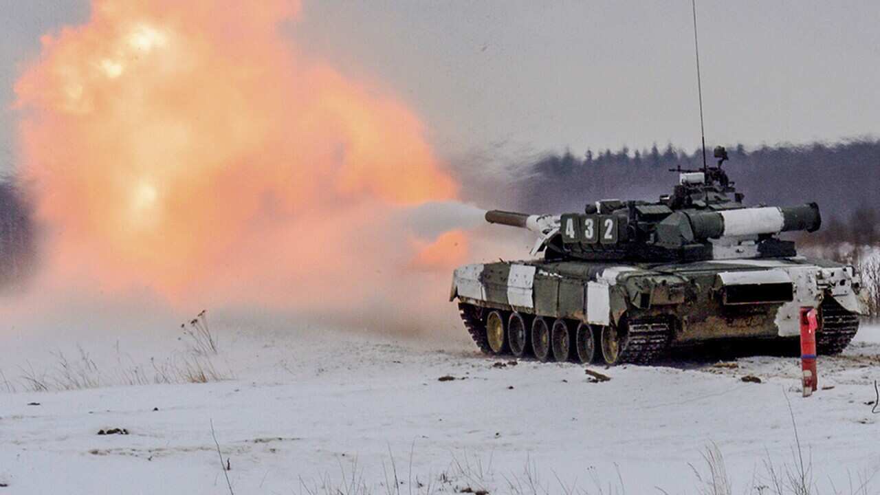 A tank takes part in a military exercise (AAP)