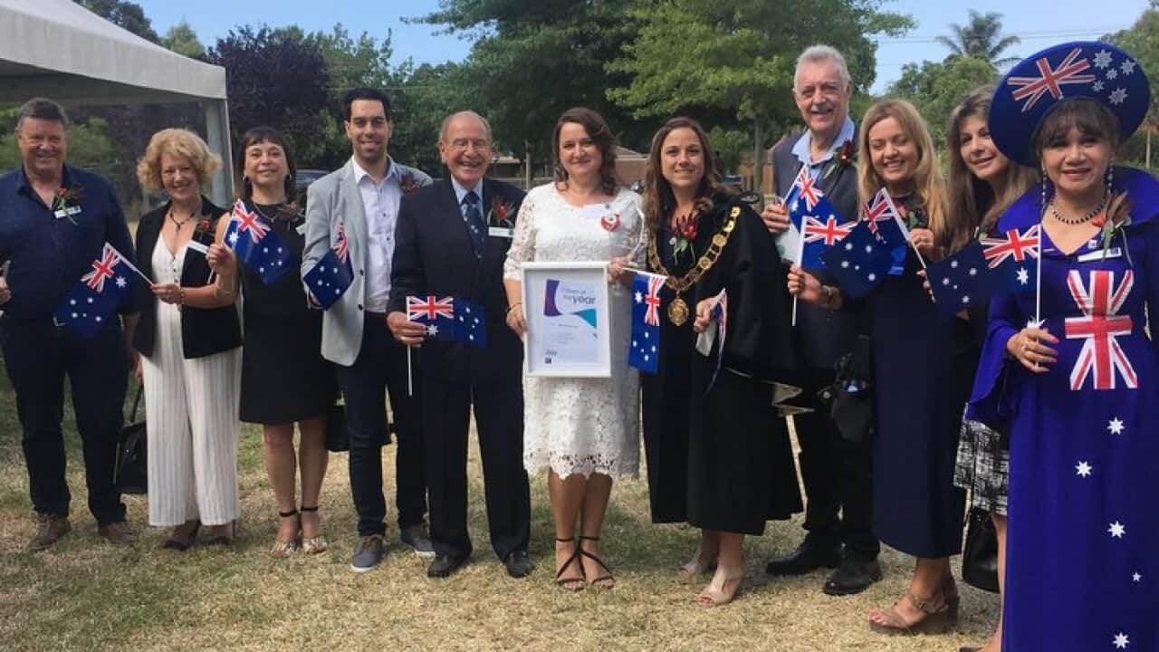 Senada Bosnic Ekic (centre) pictured with Brimbank Mayor and Councillors.