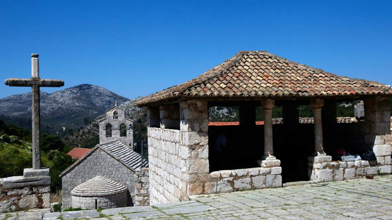 St-Côme and St-Damien church and its loggia at Lastovo island, Croatia