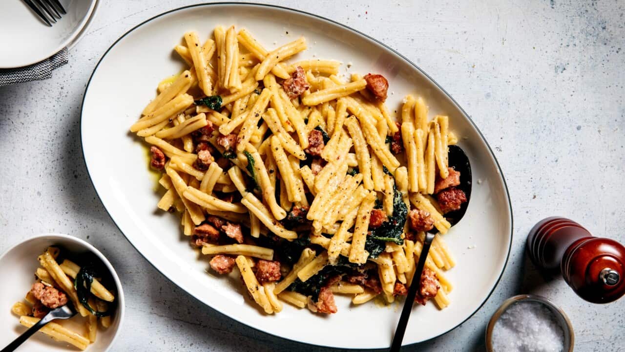 Casarecce with sausage and Tuscan kale