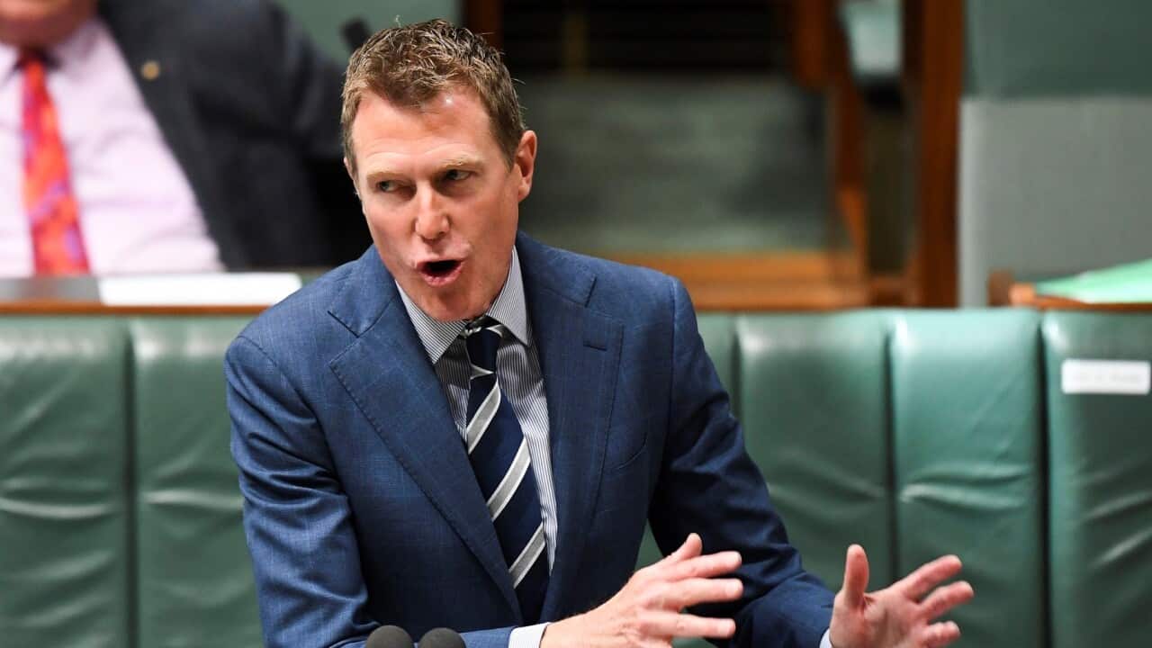 Australian Attorney-General Christian Porter speaks during House of Representatives Question Time at Parliament House in Canberra, Monday, December 7, 2020. (AAP Image/Lukas Coch) NO ARCHIVING