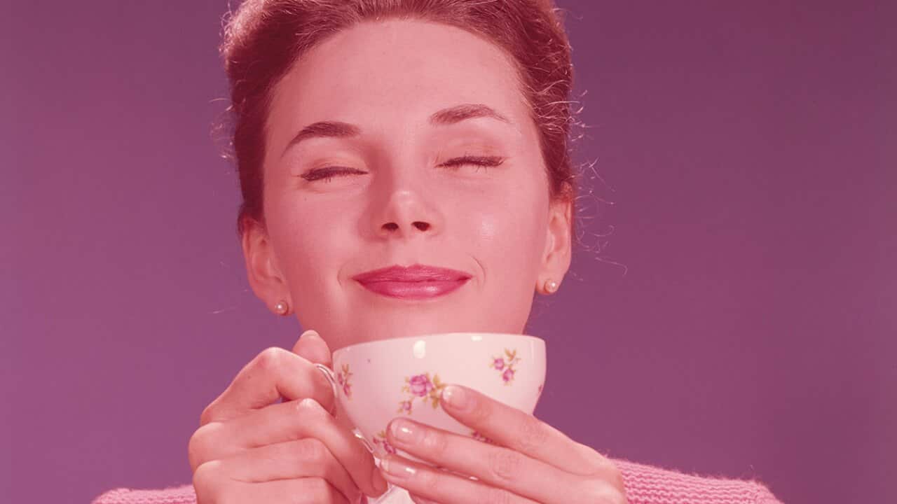 Woman drinking tea