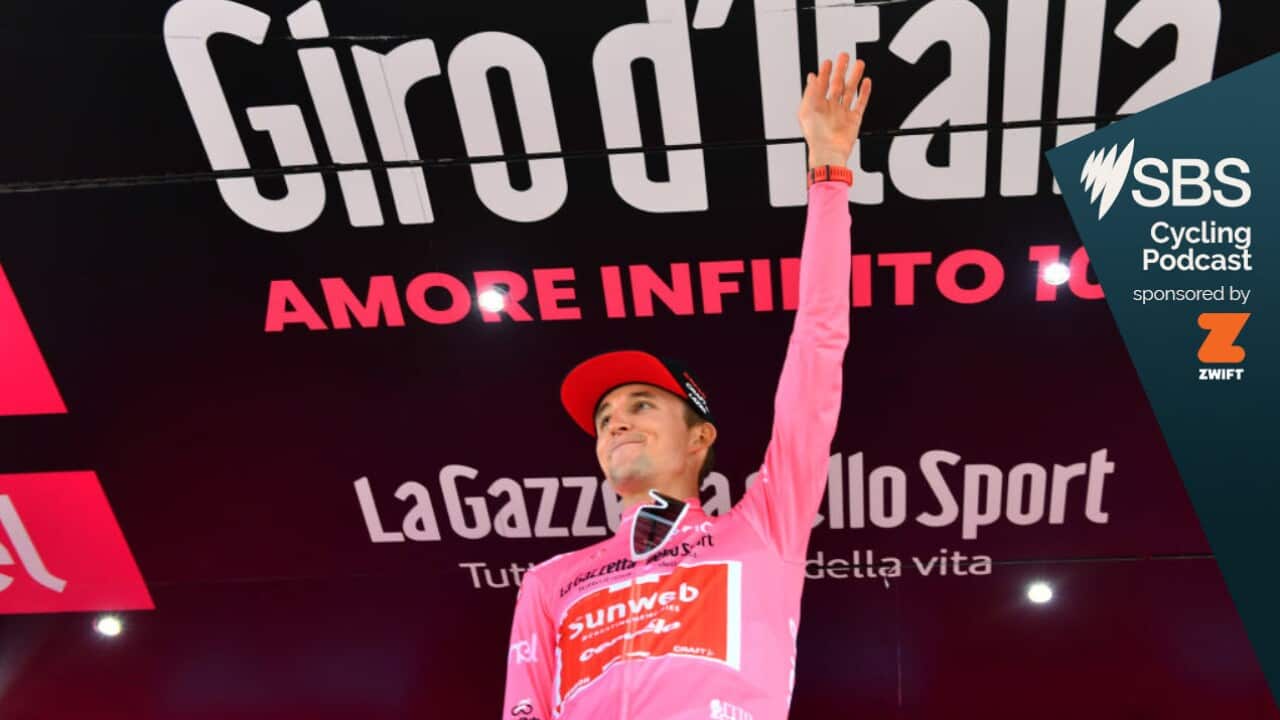 Jai Hindley oin pink at the Giro 2020