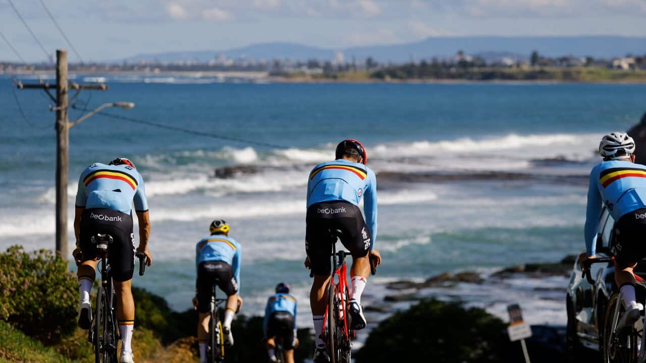 Belgian team cycle in the Illawarra region ahead of the 2022 Wollongong Road Cycling World Championships