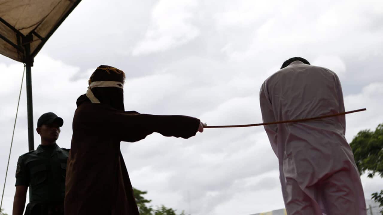 A man is whipped as punishment for being in a same-sex relationship