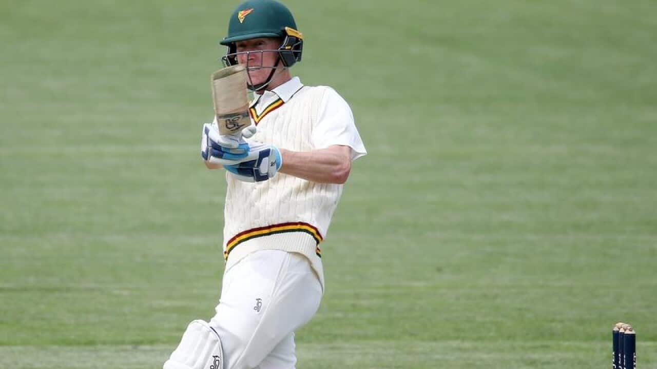 Jordan Silk of Tasmania batting during day 2 of the round 5.