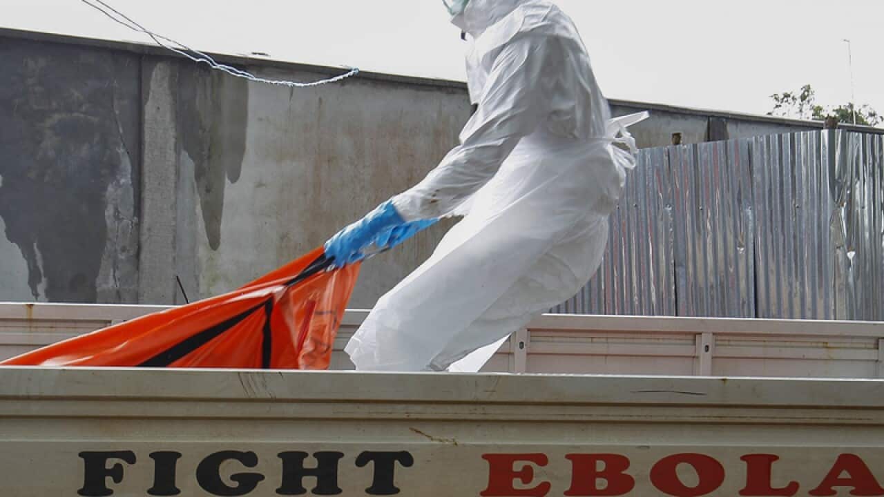 A Liberian health worker