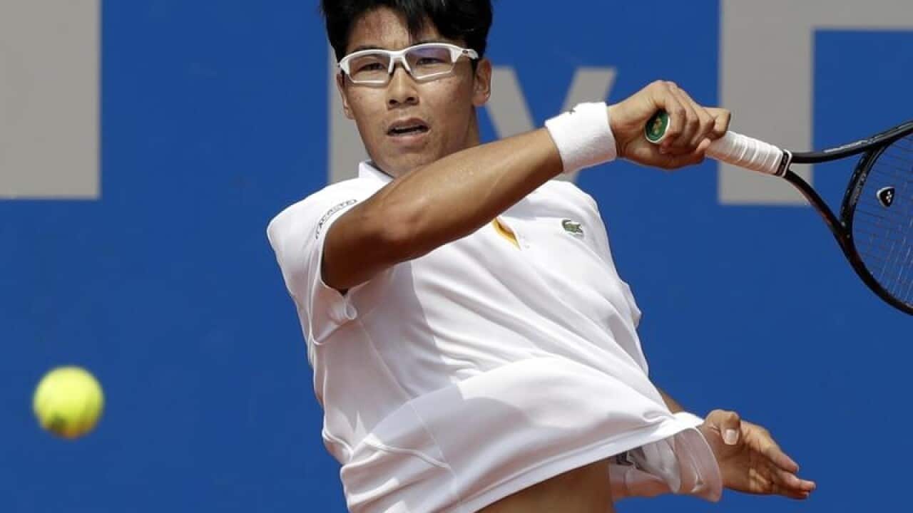 A file image of South Korean tennis player Chung Hyeon in action.