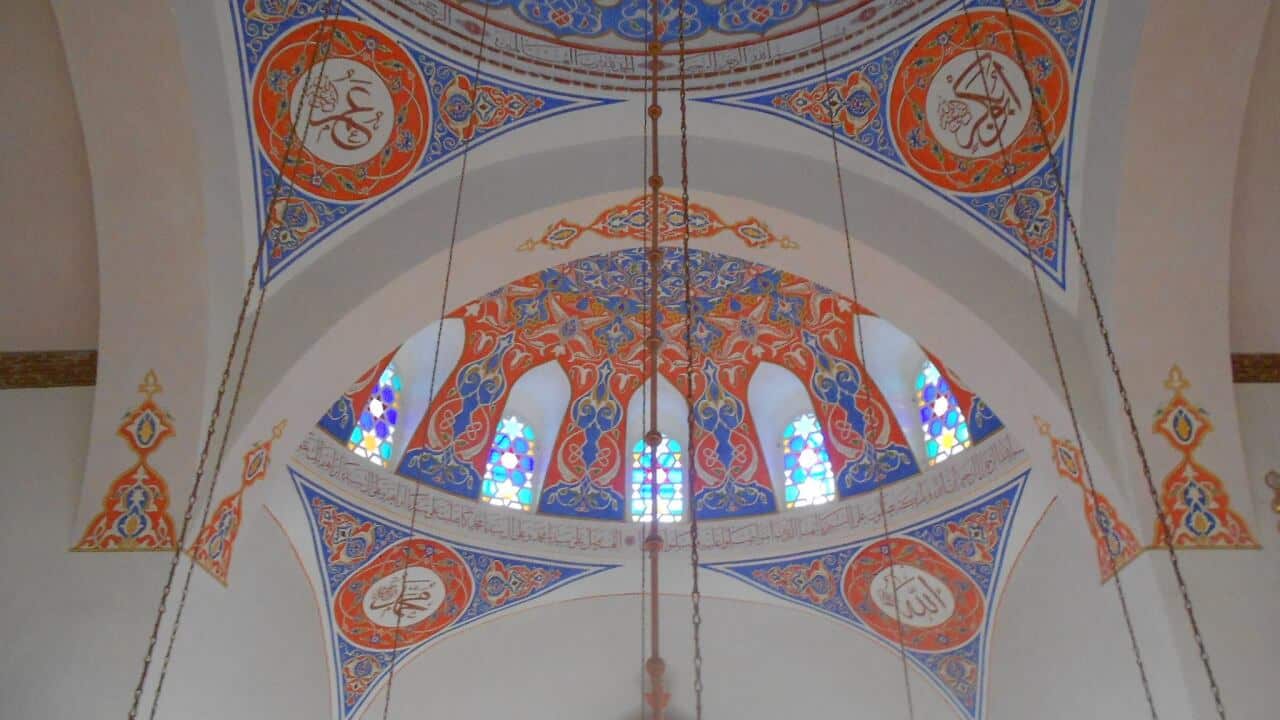 The interior of the Ferhadija mosque in Banja Luka, Bosnia and Herzegovina