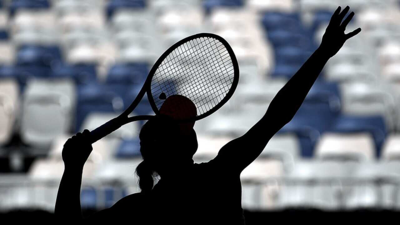 Angelique Kerber of Germany in action during a practice session